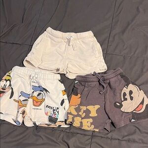 ZARA Disney Kids Shorts Set - Cream, Gray, and Multicolor 12-18M
